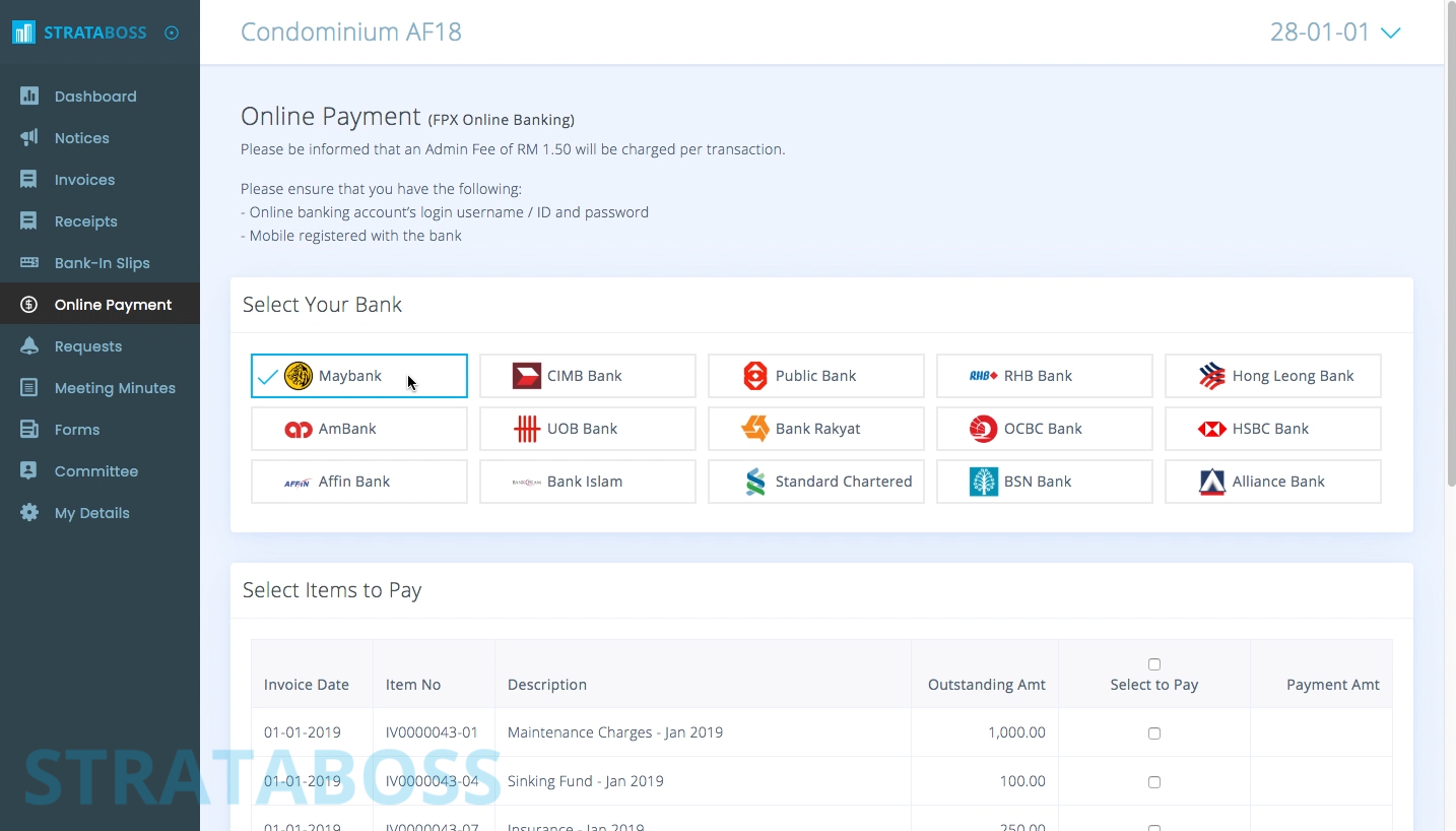 STRATABOSS Online Payment